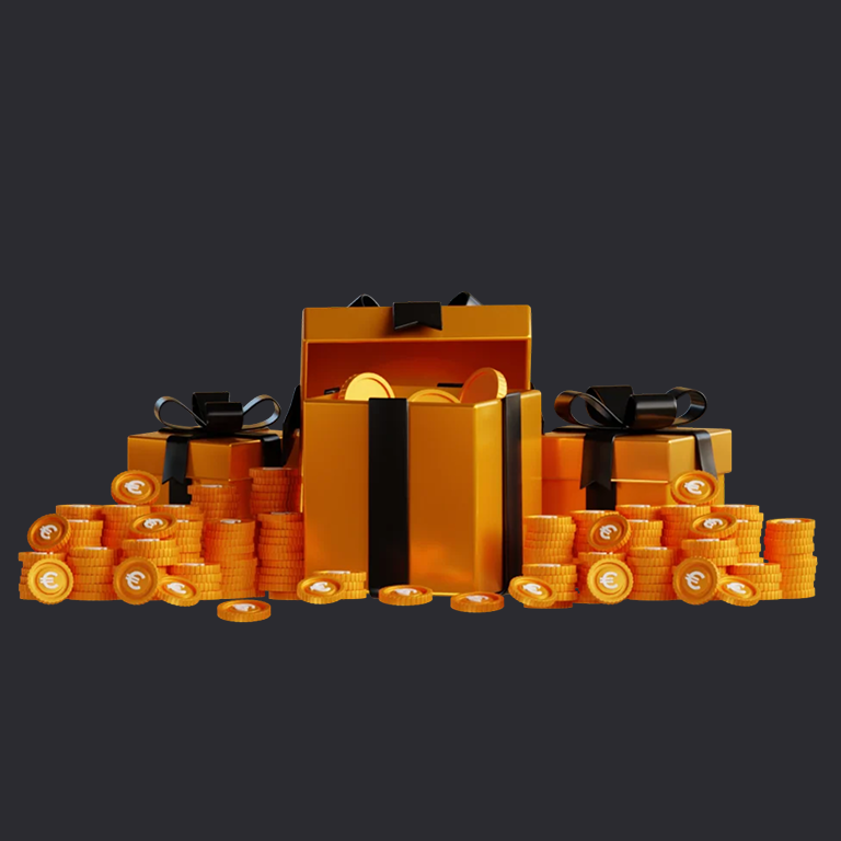 Dionyx Casino welcome bonus promotion card with gold coins